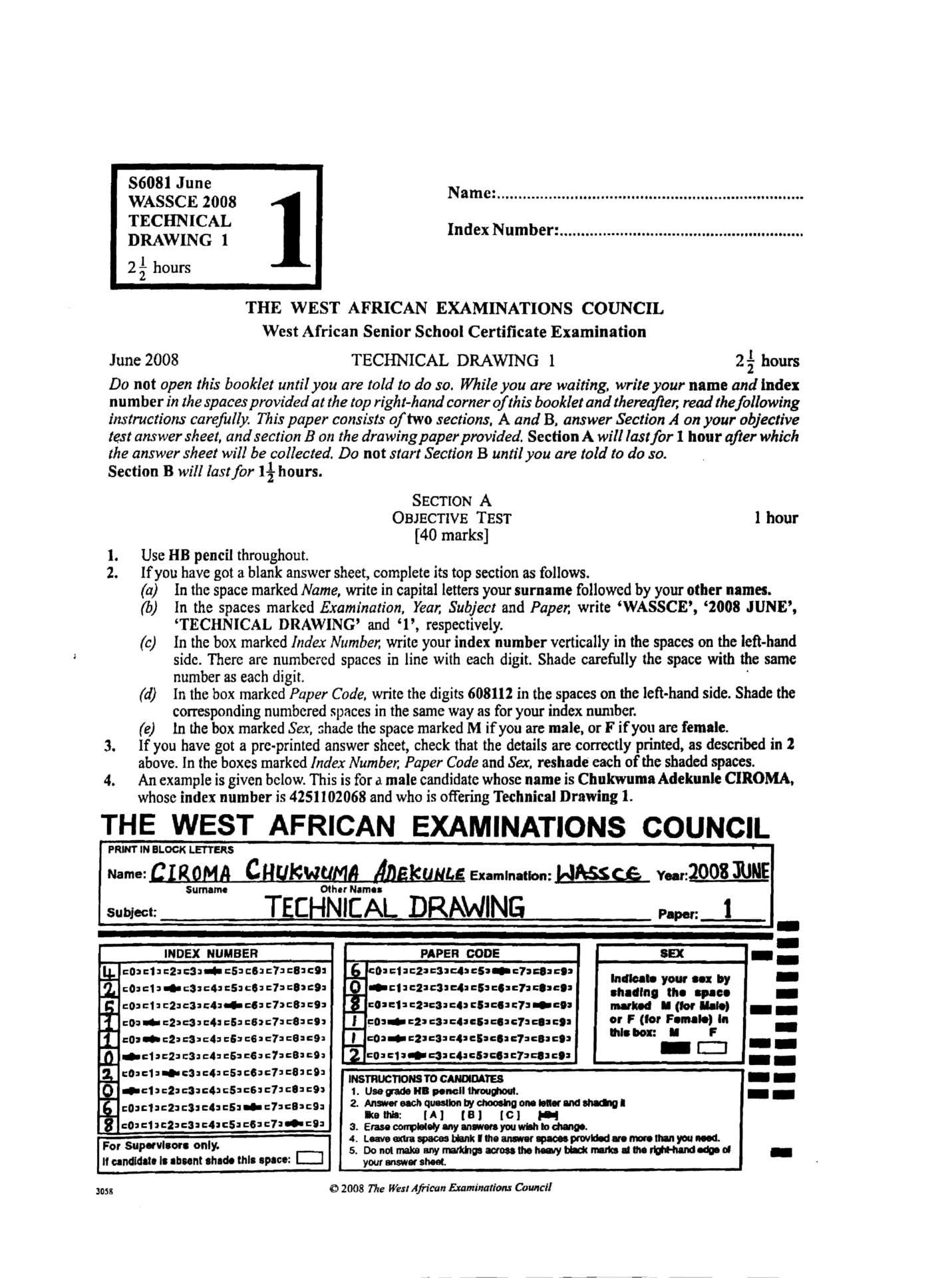 WAEC Past Questions and Answers Technical Drawing Pdfmadeazy